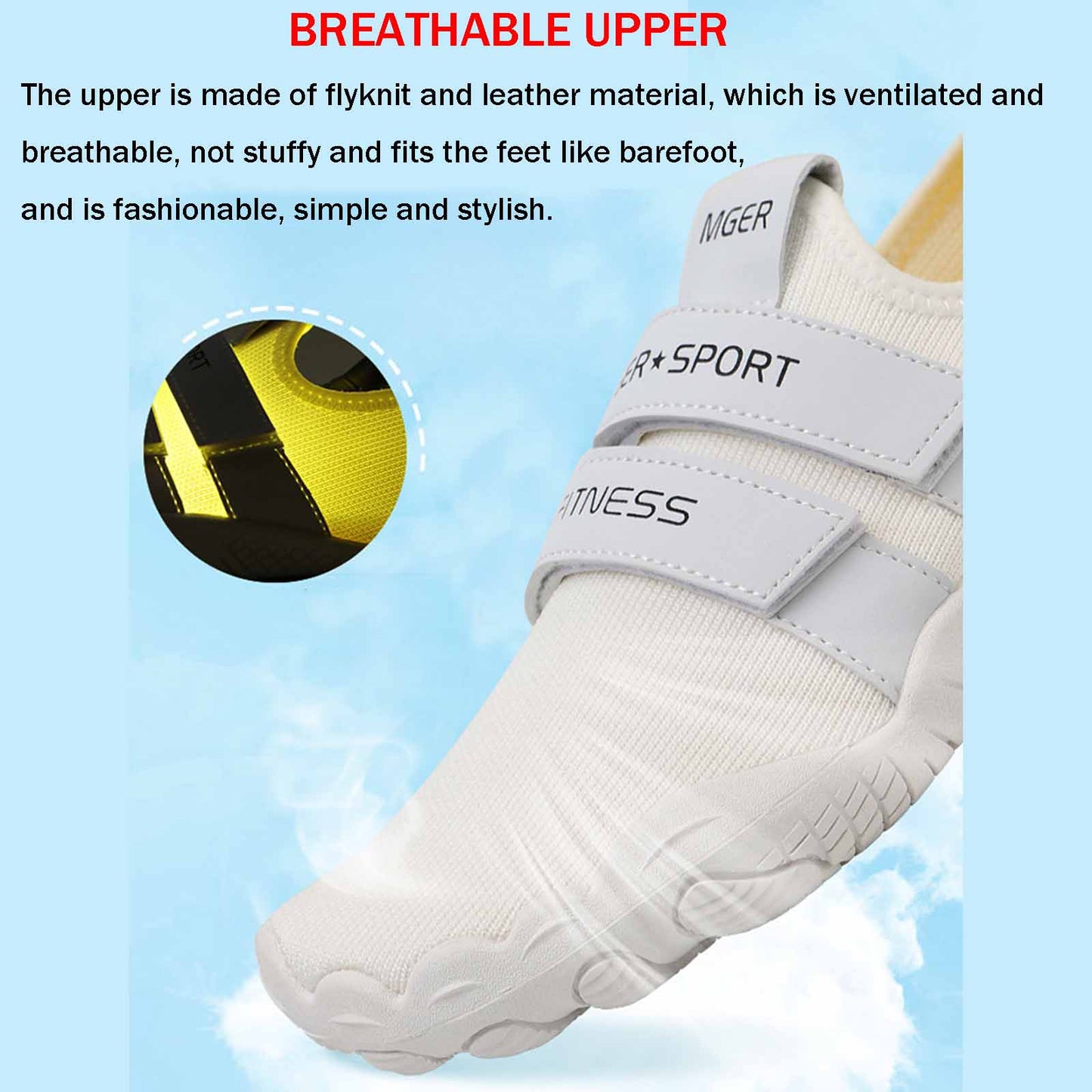 Hike Barefoot Shoes for Women Men, Breathable Non-Slip Athletic Footwear, Wide Toe Water Shoes for Hiking, Non-Slip Neuropathy Shoes for Women Men, Grounded Comfort wear