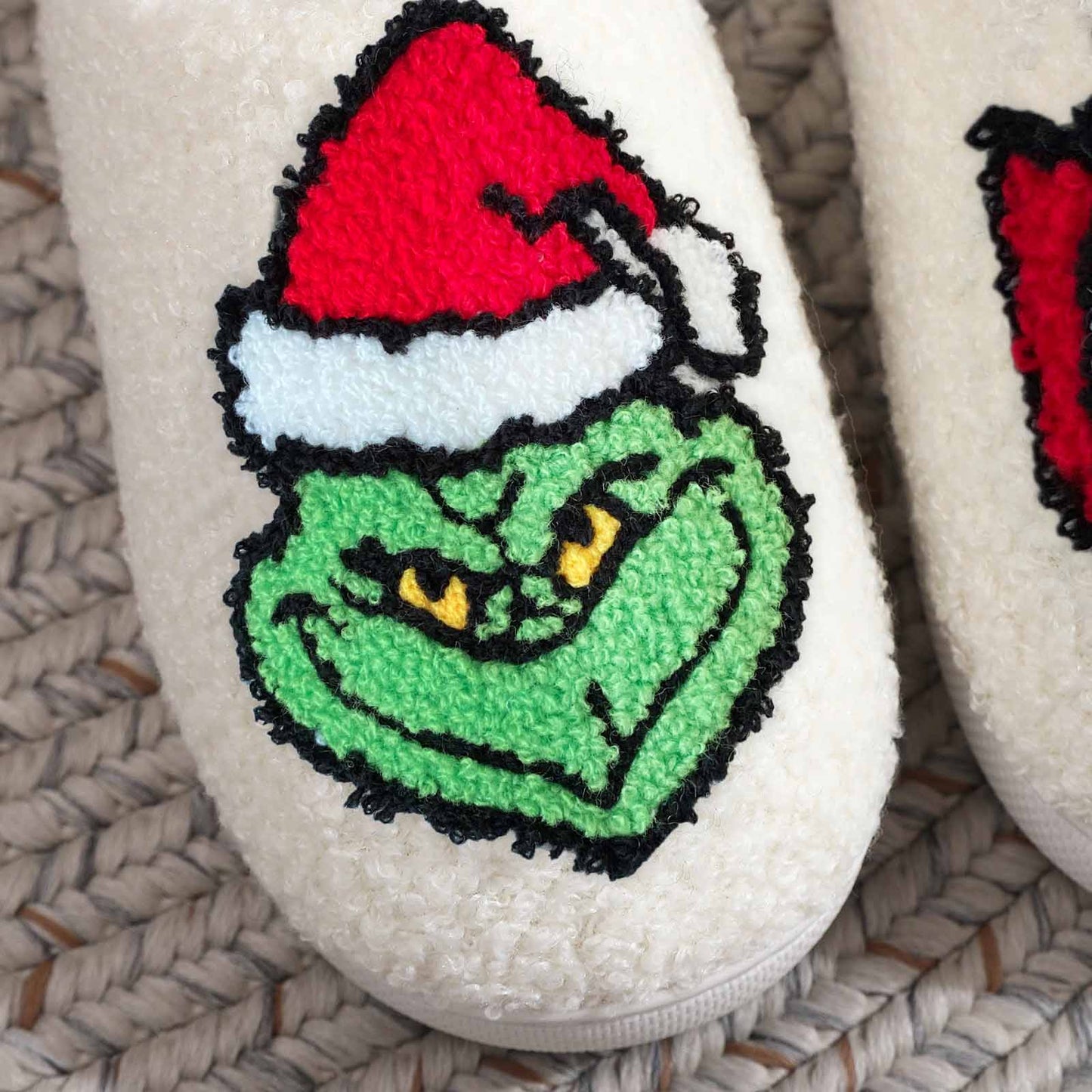 Cute Christmas Slippers Women Men Fun Santa Elk Slippers Soft Non-Slip Plush Warm Couple Home Shoes