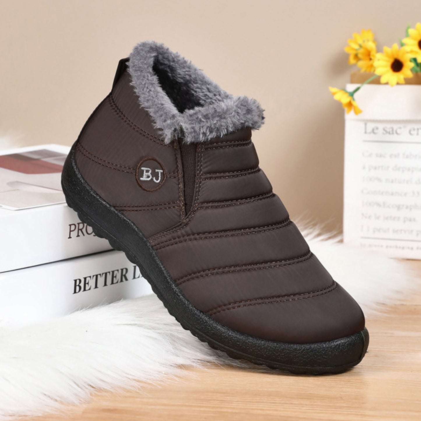 Stunning Women's Winter Snow Boots Warm Fur Lined Ankle Boots Waterproof Comfortable Outdoor Slip On Winter Shoes Short Boots