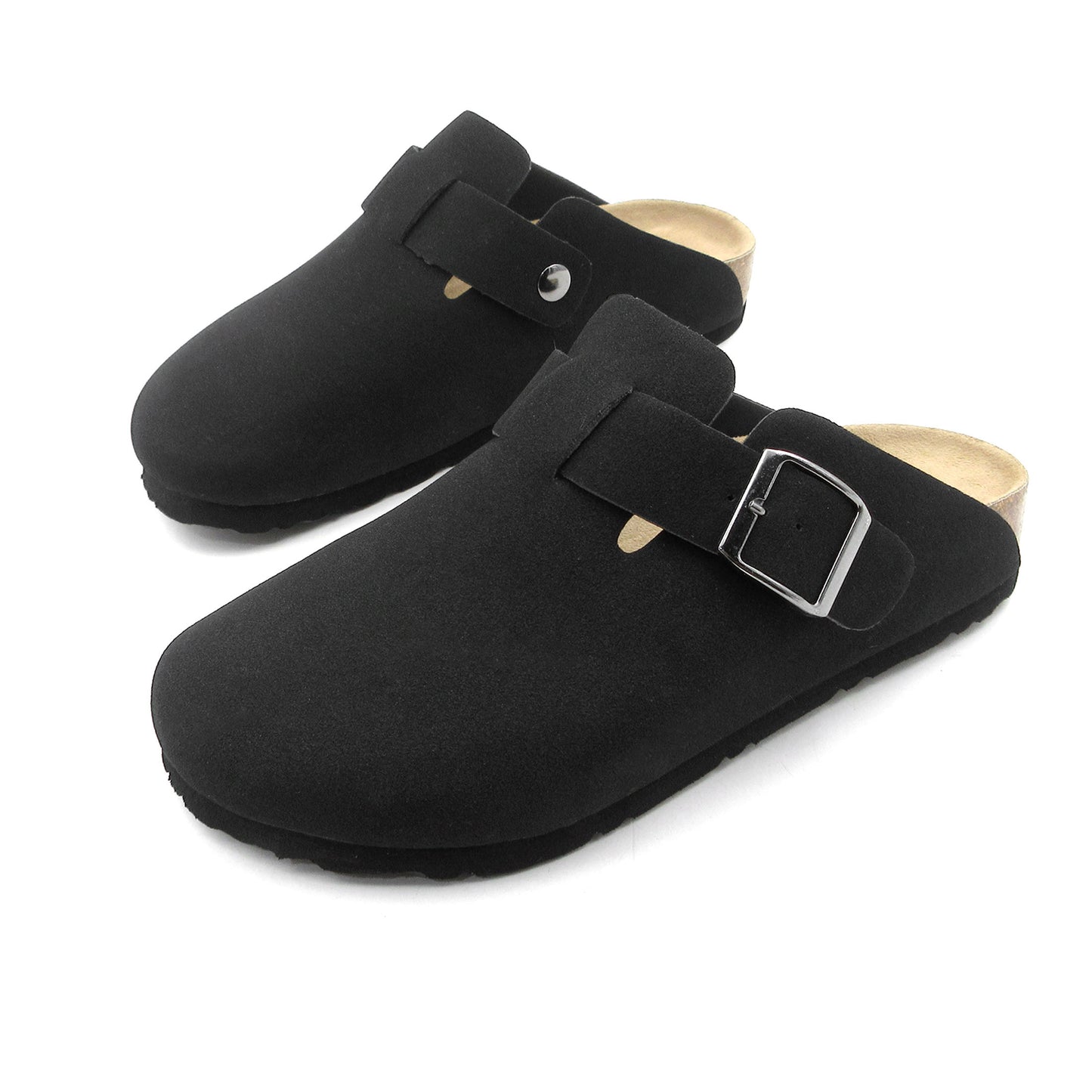 GJPBGK Suede Clogs Leather Mule Shoes Arch Support Potato with Comfortable Cork Shoe Bed