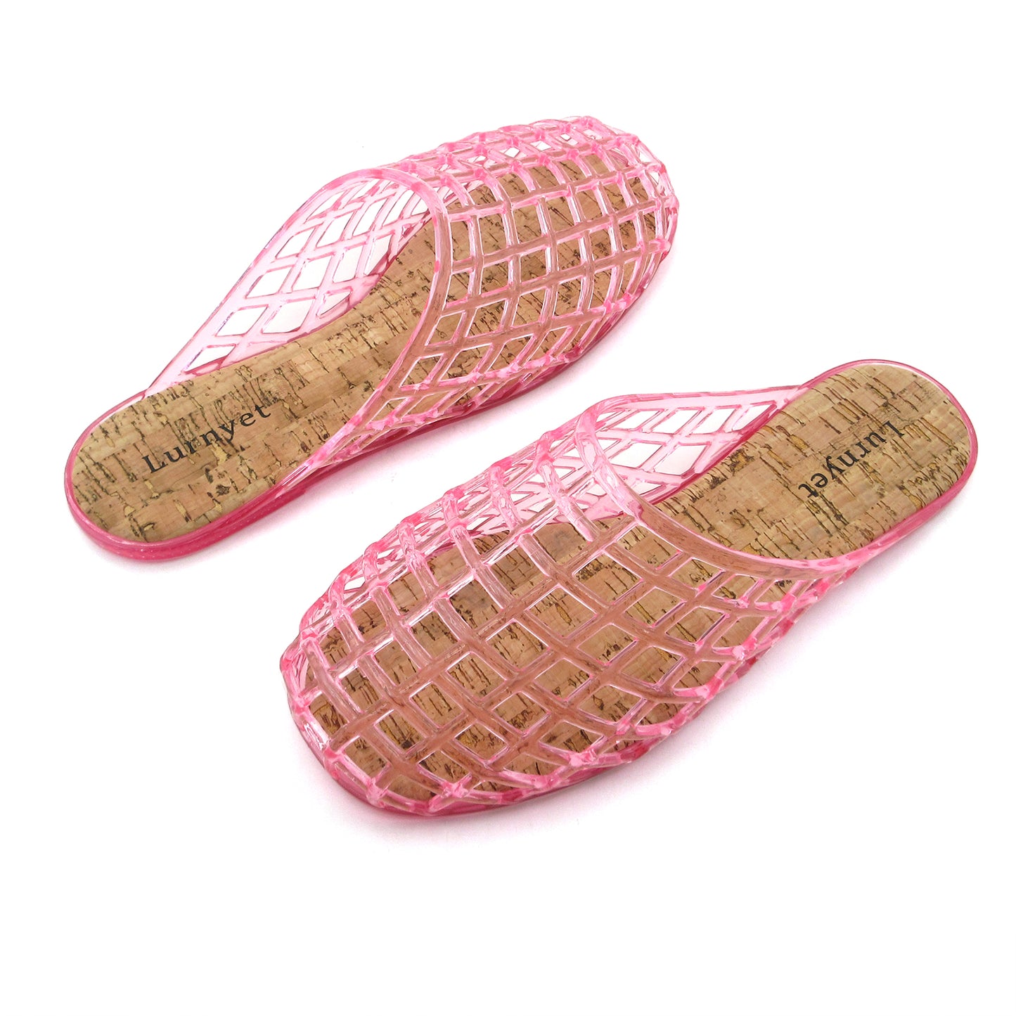 Red Mesh Jelly Mules for Women Hollow Closed Toe Flat Sandals Clear Slippers Summer Beach Jellies Slide Shoes