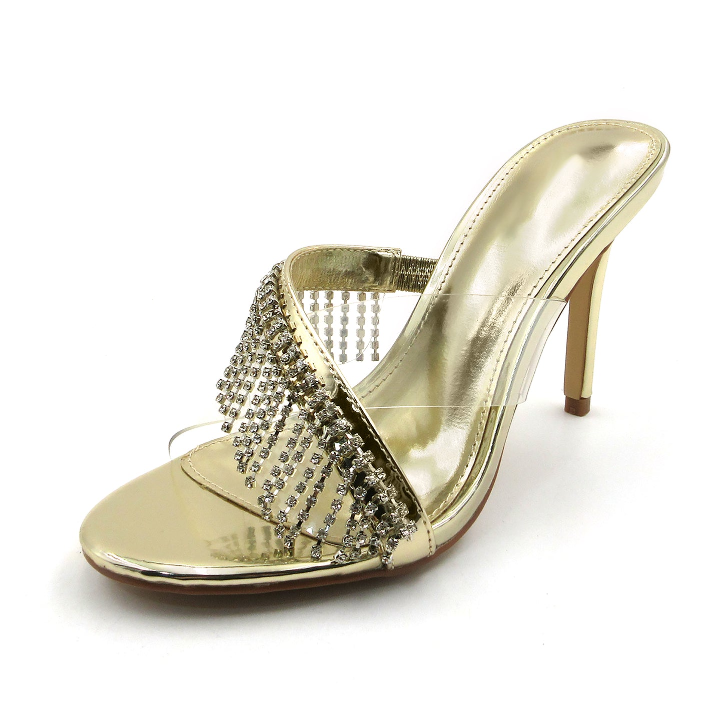 Women's Rhinestone Tassel Fine High Heel Sandals Open Toe Ankle Lace Tassel Open Heel Wedding Sandals