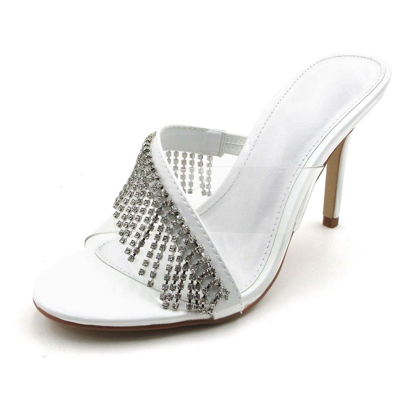 Women's Rhinestone Tassel Fine High Heel Sandals Open Toe Ankle Lace Tassel Open Heel Wedding Sandals