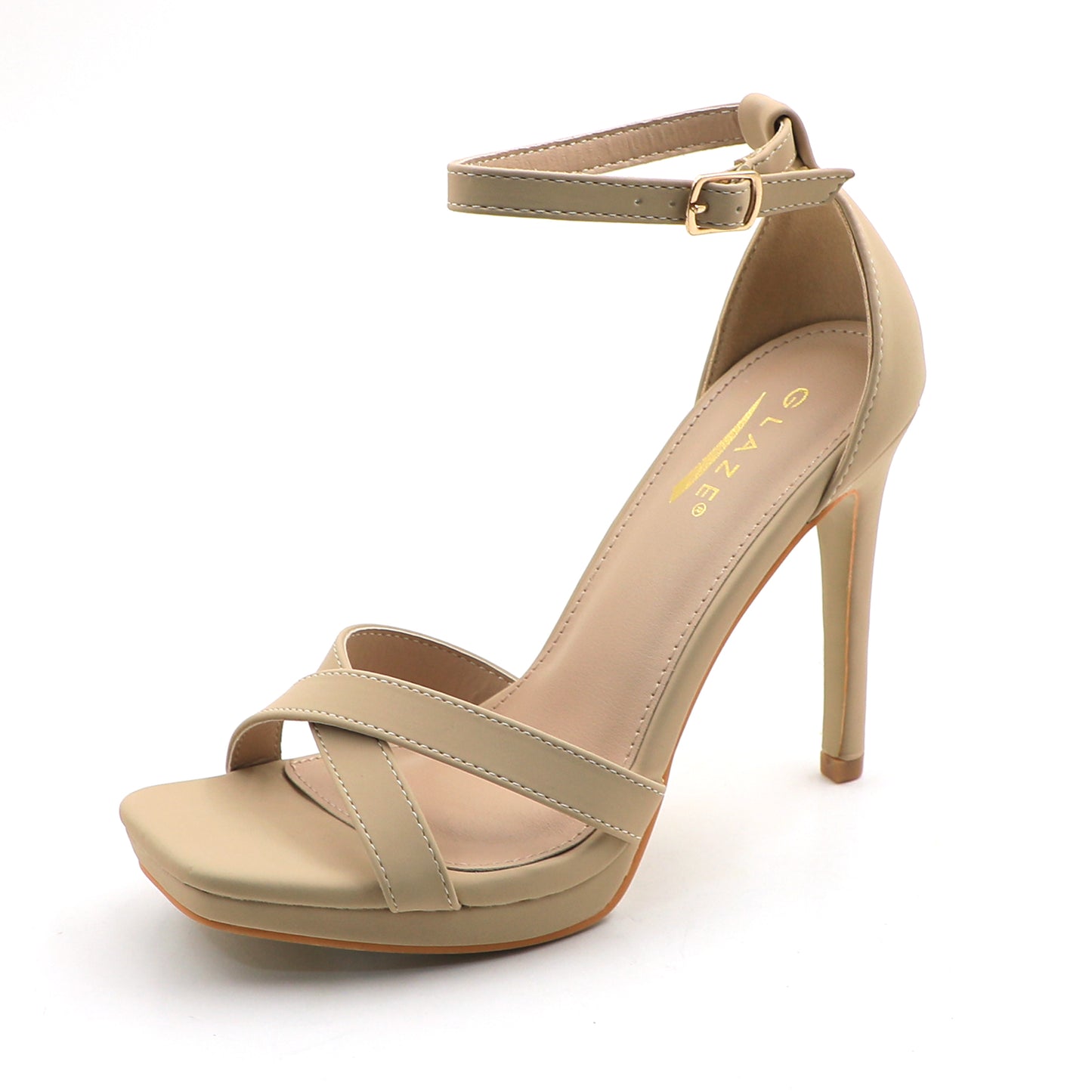 GJPBGK Women's Stiletto High Heel Sandals, Ankle Strap Platform, Cross Strap Design: Stylish Design