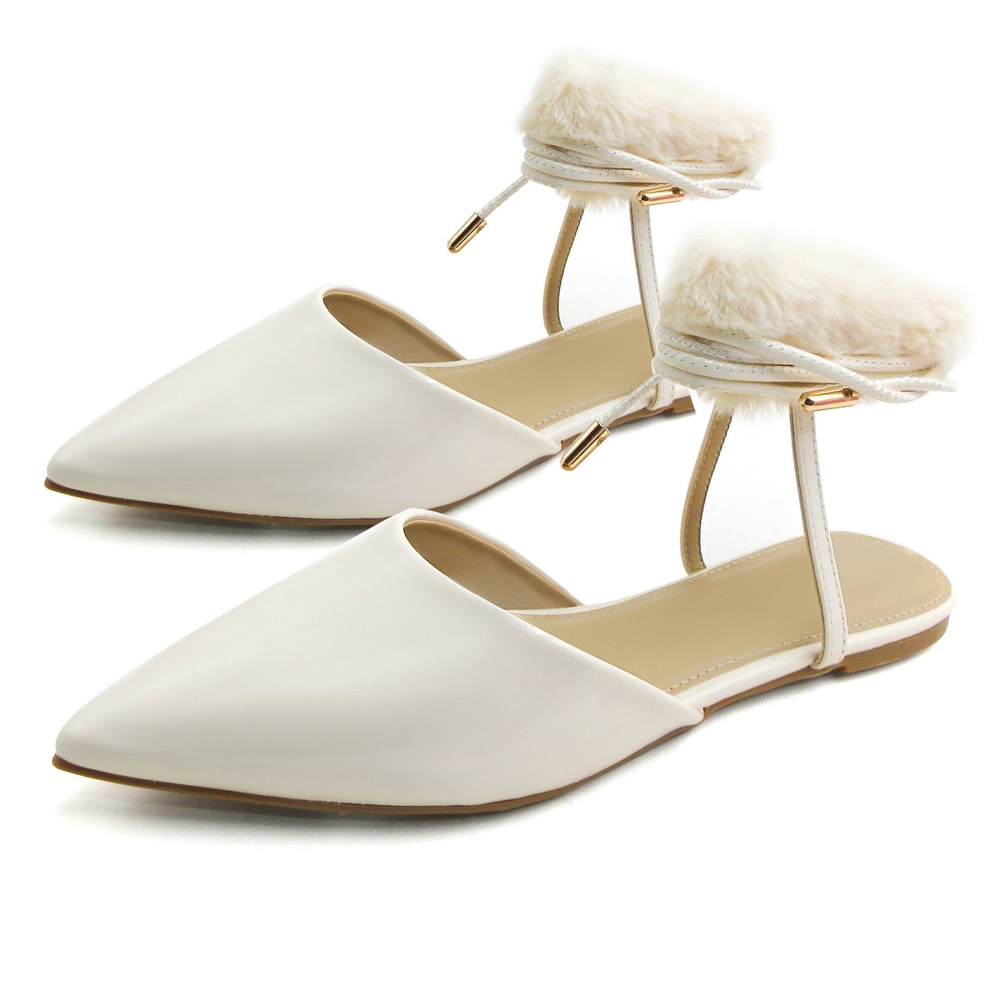 Stylish Faux Leather Ankle-Strap Flats for Women: Luxurious Comfort with a Touch of Elegance for Every Occasion