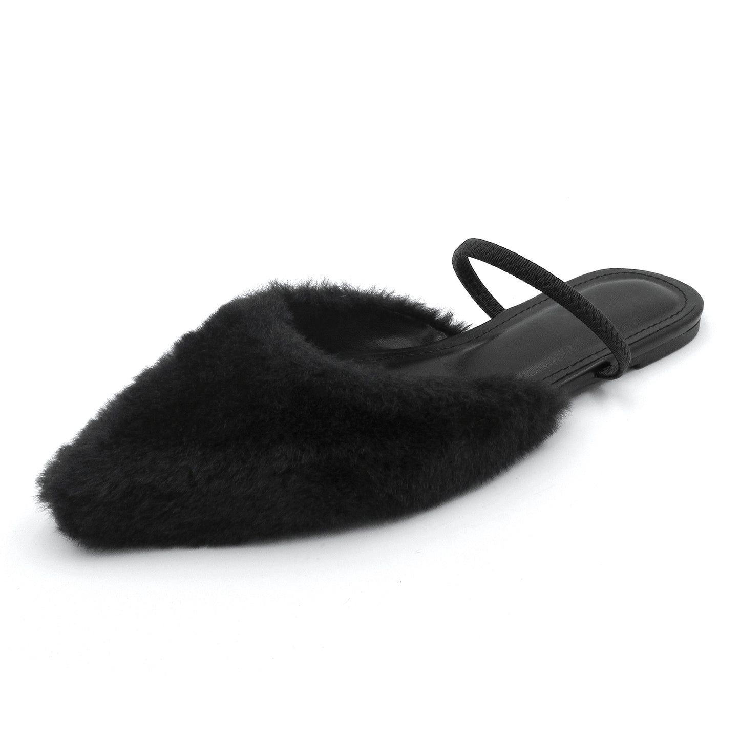 Luxurious Faux Fur Pointed Flats for Women: Plush Comfort, Non-Slip Grip, Versatile Style for All Occasions