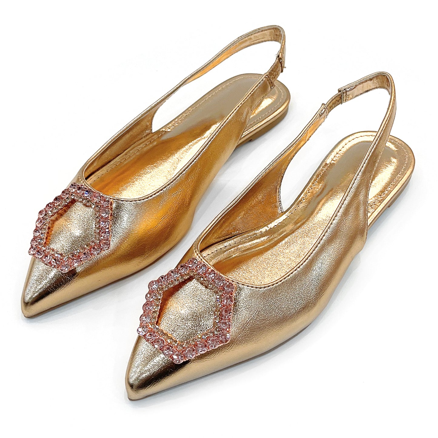 Glossy Patent Leather Pointed Flats for Women: Ankle Elastic Band, Breathable Design, Plush Latex Insole, and Anti-Slip Rubber Sole for All-Season Style