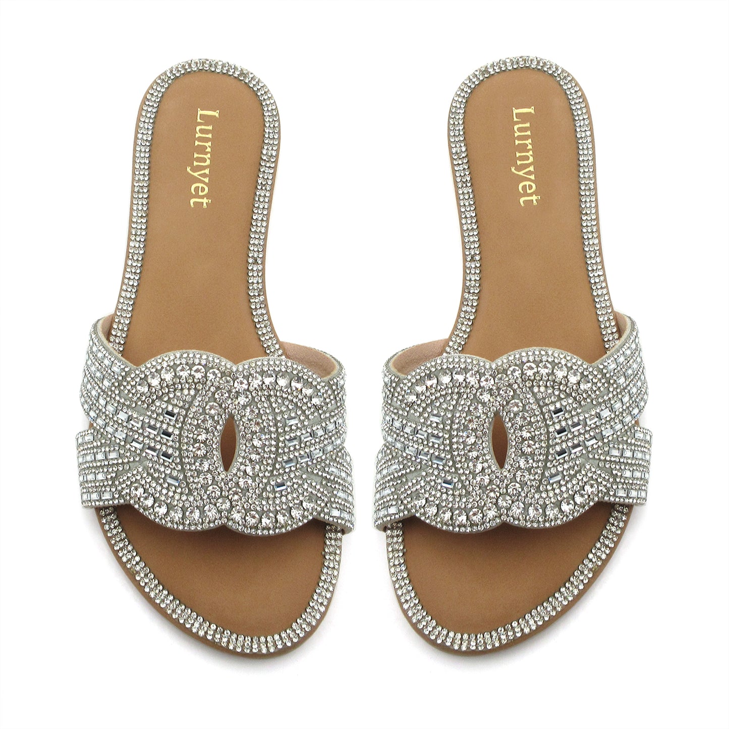 Women's Crystal Comfort Padded Sandals: fashionable design, non-slip rubber sole, latex insole comfort, perfect for parties, gatherings, casual wear, vacations and beach days.