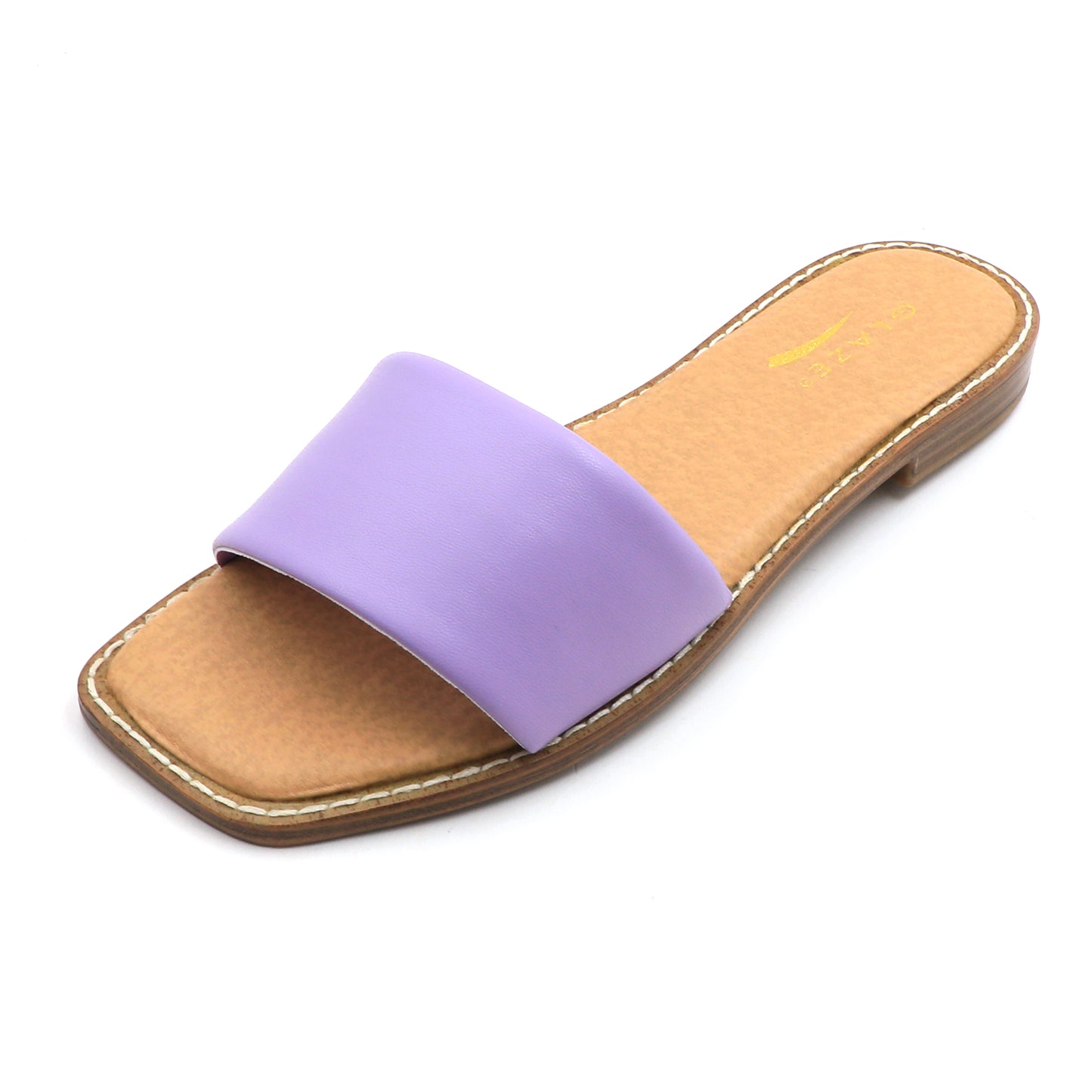 Women's Slide Sandals Fashion Square Open Toe with Cushioned Footbed Slippers for Beach Size