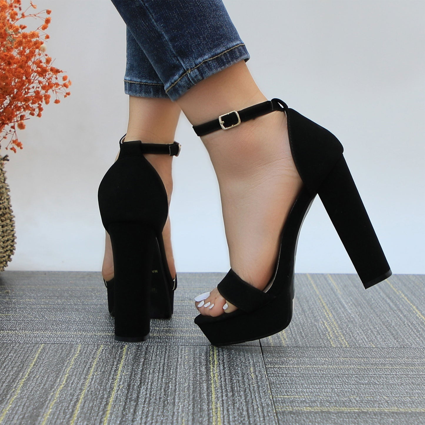 Women's Fashion Platform Sandals Block Heels Wedding Summer Dress Shoes
