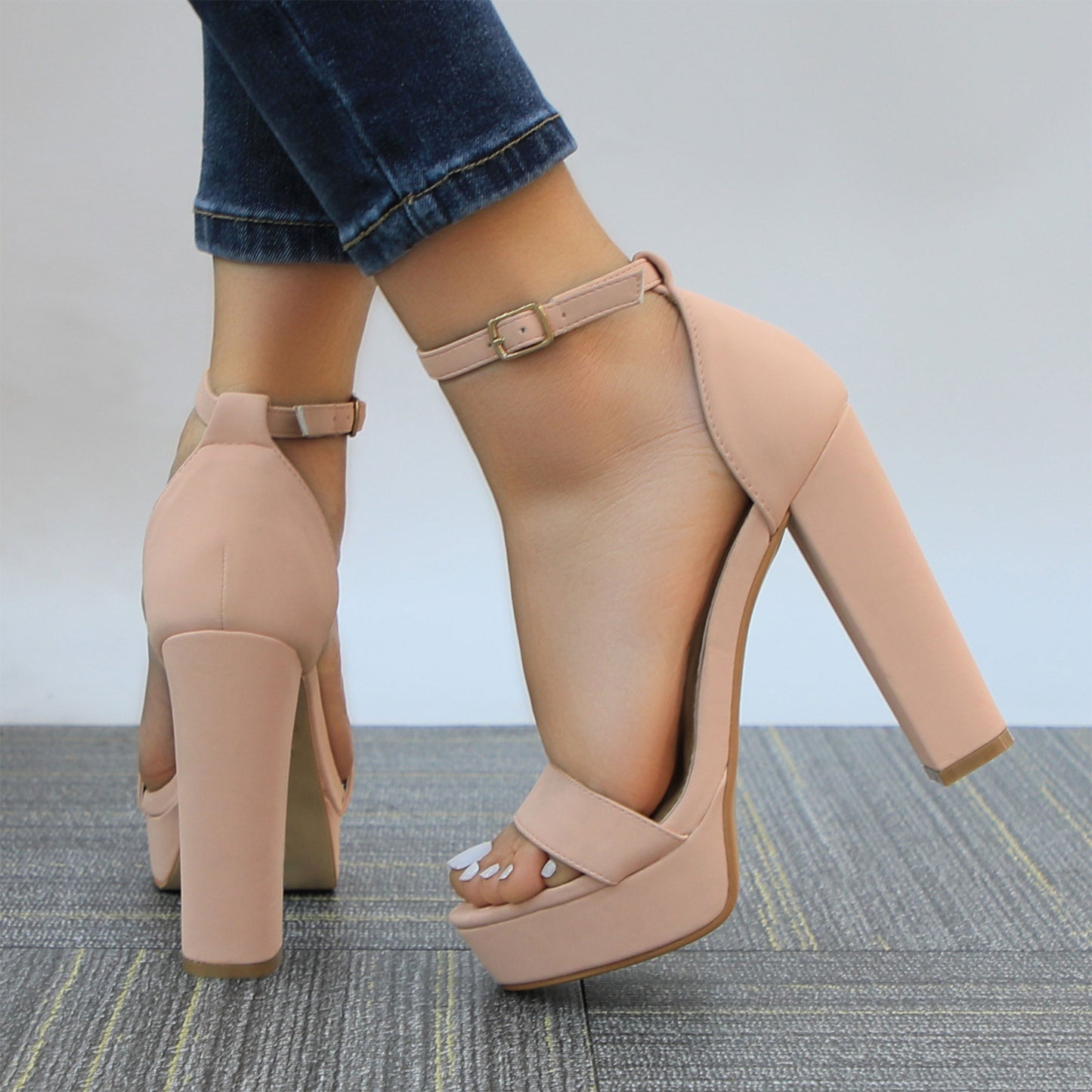 Women's Fashion Platform Sandals Block Heels Wedding Summer Dress Shoes