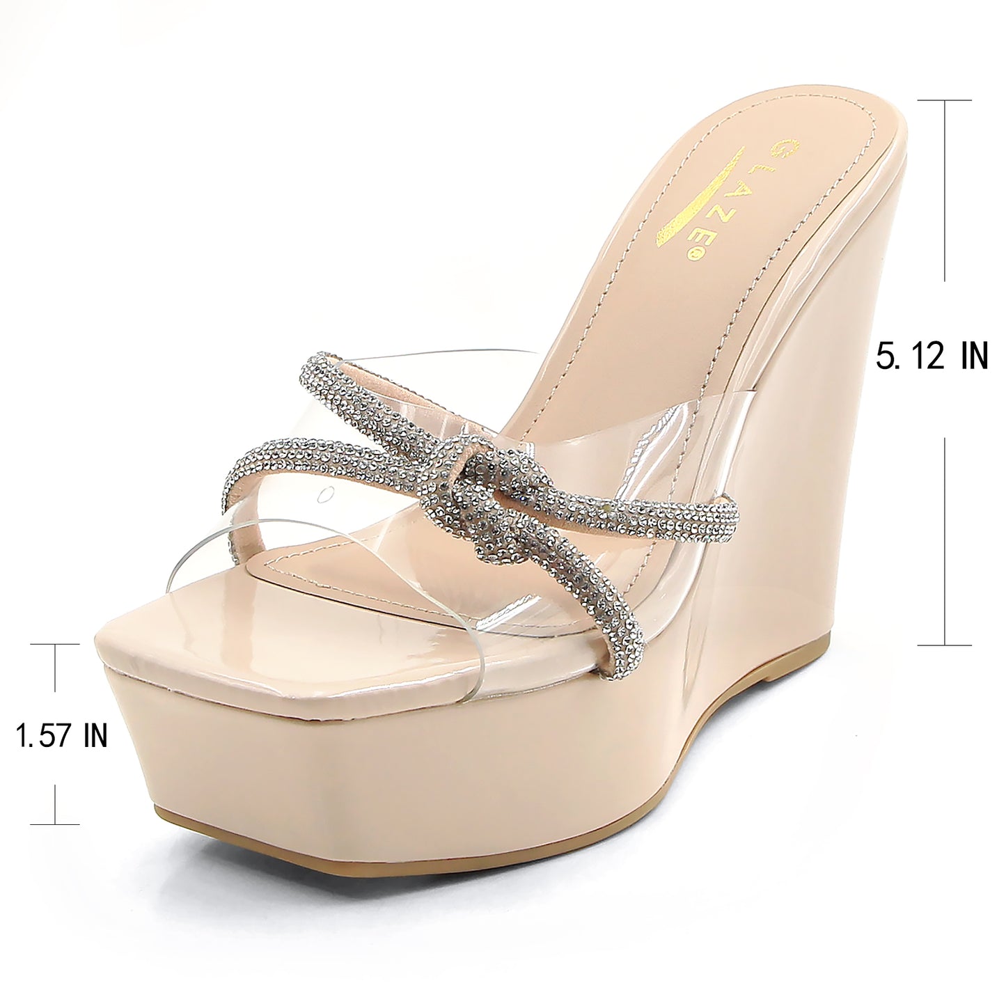 Platform Heels Slippers Exposed Open Heel Chunky Heels