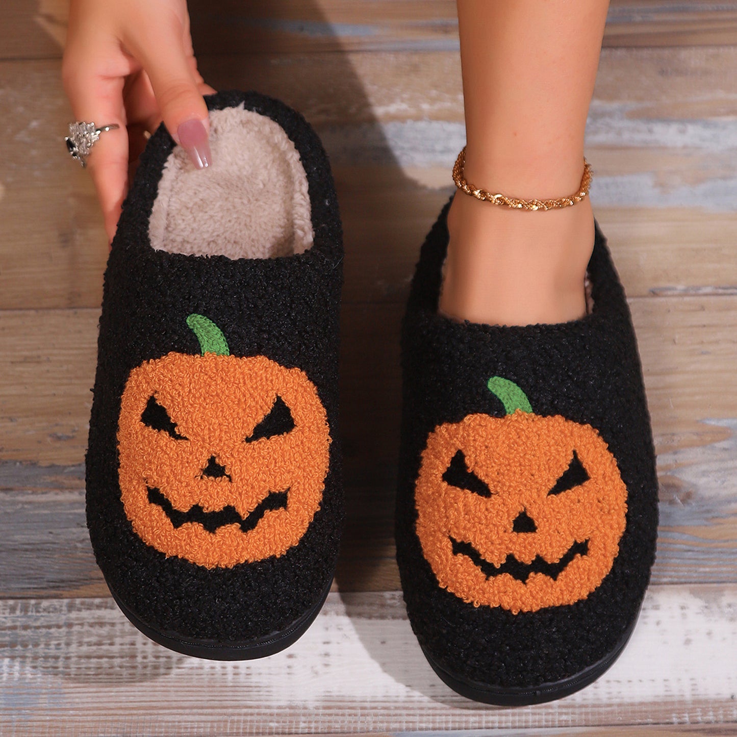 Cozy Furry Slippers for Women and Men,Bear Paw,Halloween,Christmas Design,Warm Indoor Non-Slip Winter Home Shoes