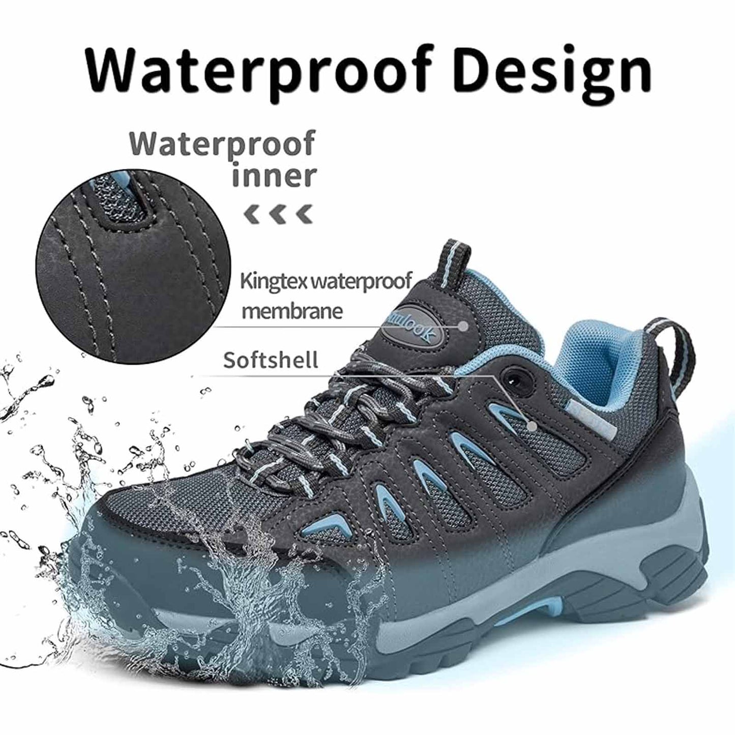 Women's Mountaineering Shoes Breathable Trail Running Shoes Anti-slip Lightweight Outdoor Sneakers for Hiking and Walking