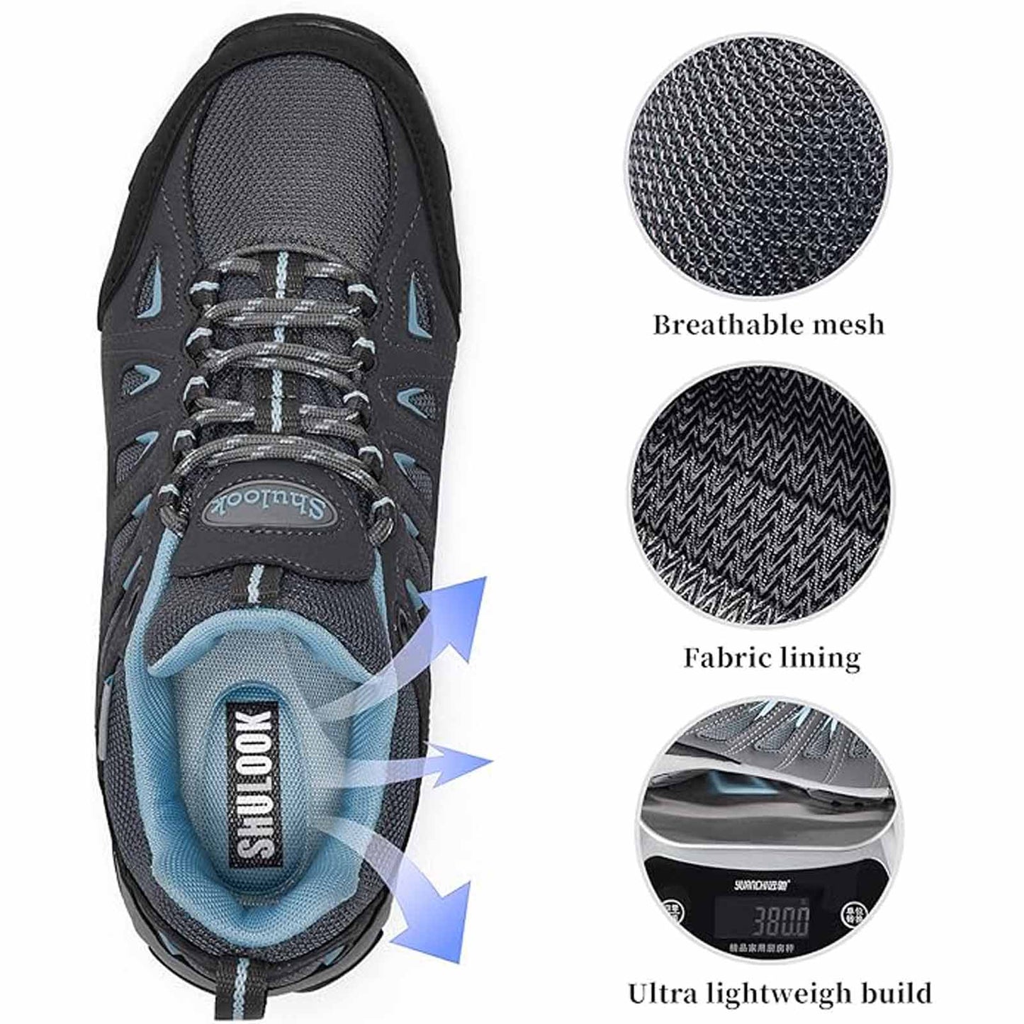 Women's Mountaineering Shoes Breathable Trail Running Shoes Anti-slip Lightweight Outdoor Sneakers for Hiking and Walking