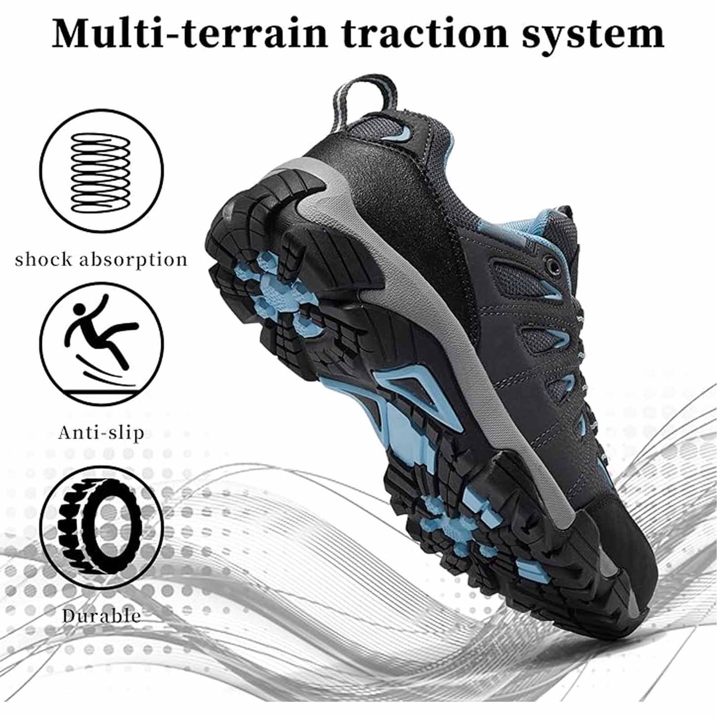 Women's Mountaineering Shoes Breathable Trail Running Shoes Anti-slip Lightweight Outdoor Sneakers for Hiking and Walking
