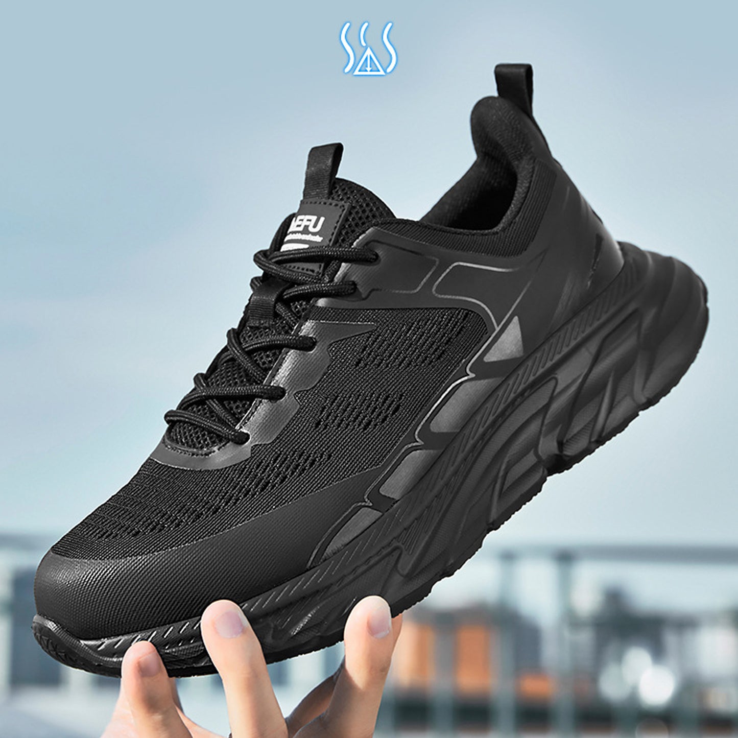 Men's Steel Toe Work Shoes Safety Composite Toe Sneakers Lightweight Comfortable Black Wide Practical Indestructible Industrial Construction Shoes