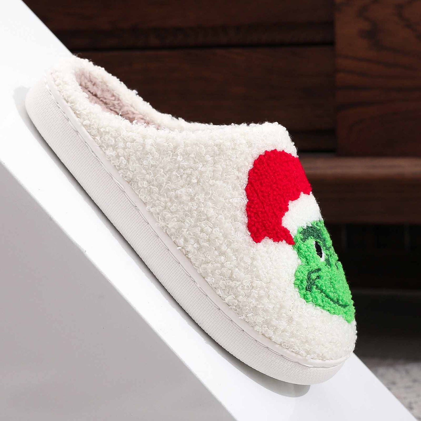 Women Men Cute Cartoon Christmas Slippers Winter Plush Funny Slippers Cozy Warm Fluffy House Shoes
