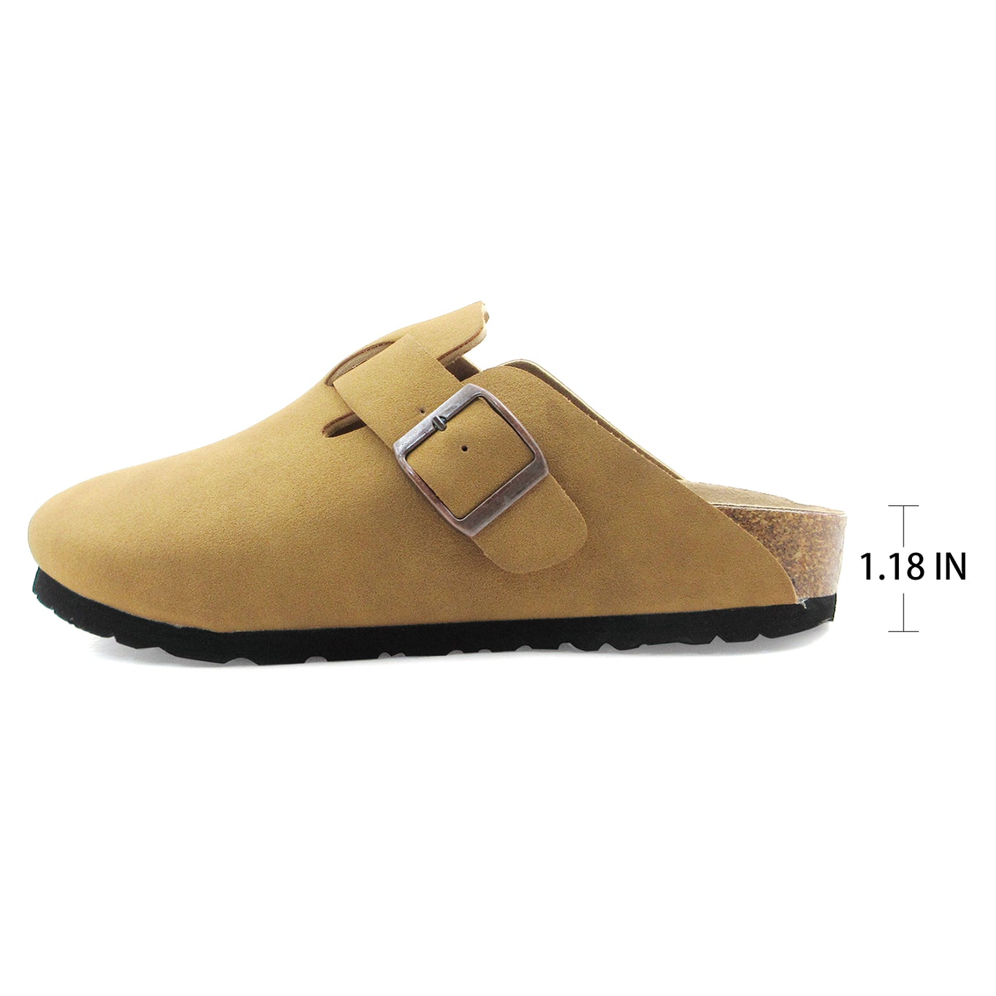 GJPBGK Suede Clogs Leather Mule Shoes Arch Support Potato with Comfortable Cork Shoe Bed