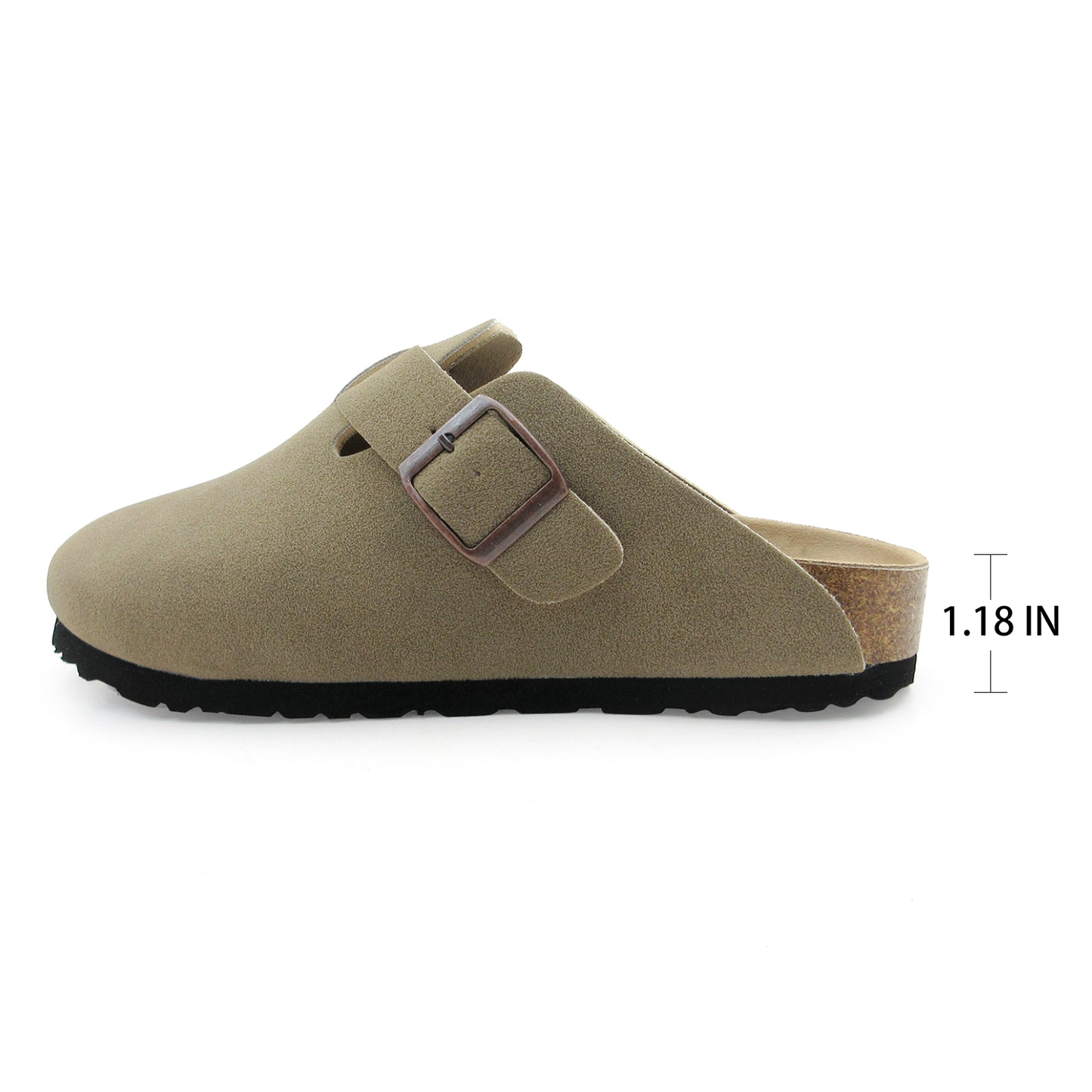 GJPBGK Suede Clogs Leather Mule Shoes Arch Support Potato with Comfortable Cork Shoe Bed
