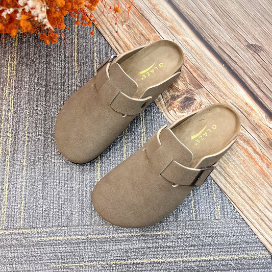 Suede Clogs Leather Mule Shoes Arch Support Potato with Comfortable Cork Shoe Bed