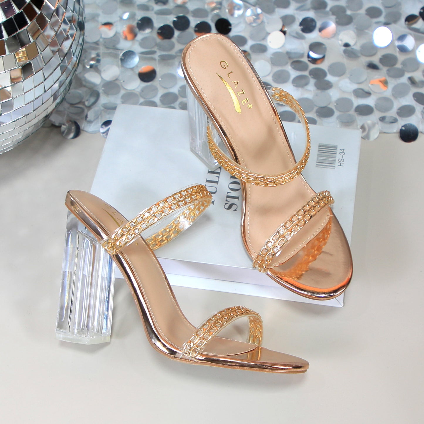 Ladies Sandals Summer Beach Party Slippers Shoes Shoes Rhinestone Beaded Boho Shoes Dress Slip Into High Heels