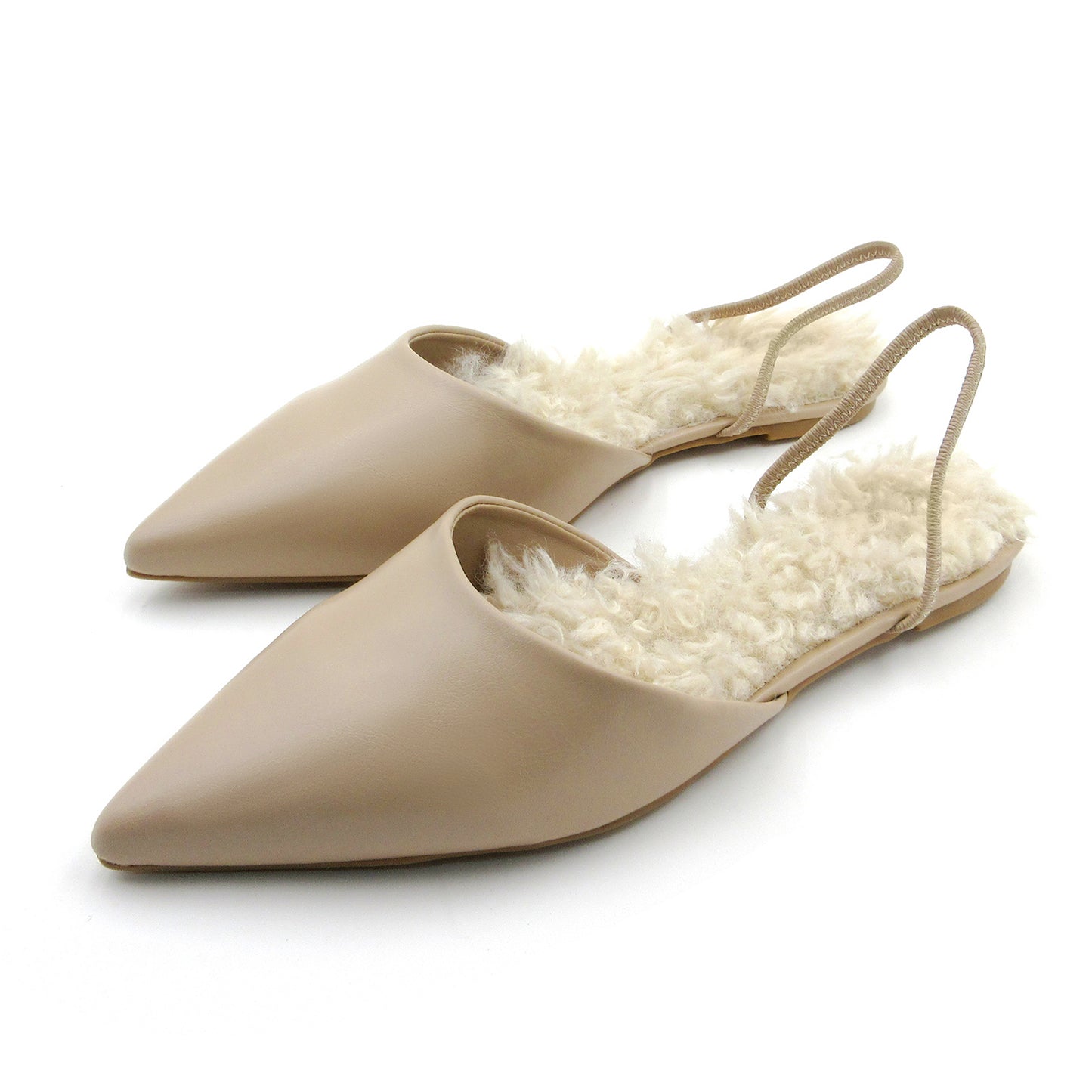 Sleek Faux Leather Pointed Flats for Women: Plush Cushioning, Non-Slip Grip, Versatile Style for All Seasons