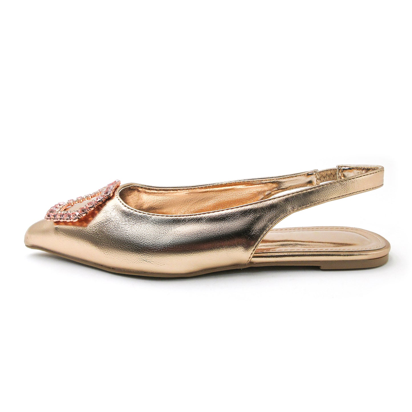 Glossy Patent Leather Pointed Flats for Women: Ankle Elastic Band, Breathable Design, Plush Latex Insole, and Anti-Slip Rubber Sole for All-Season Style