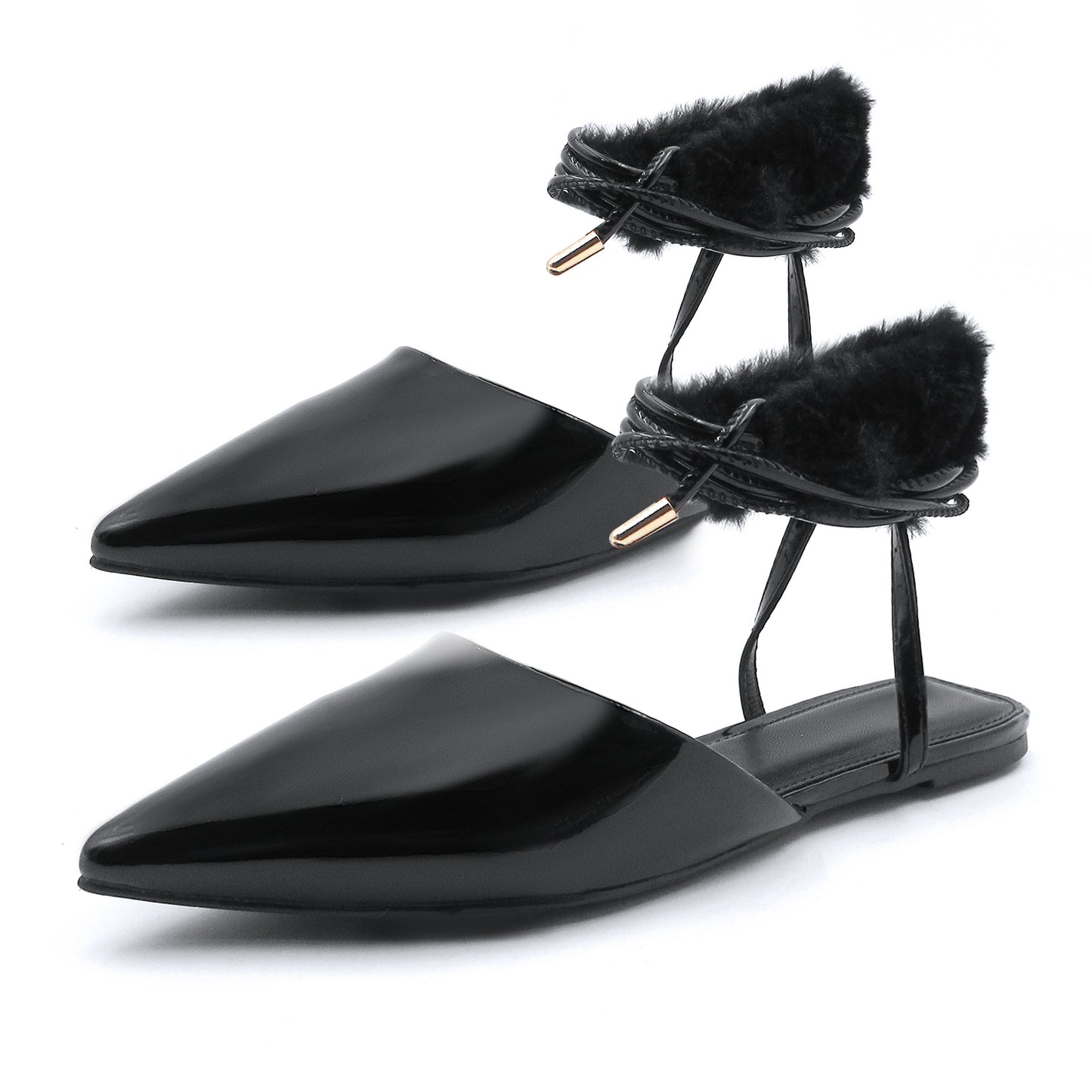Stylish Faux Leather Ankle-Strap Flats for Women: Luxurious Comfort with a Touch of Elegance for Every Occasion