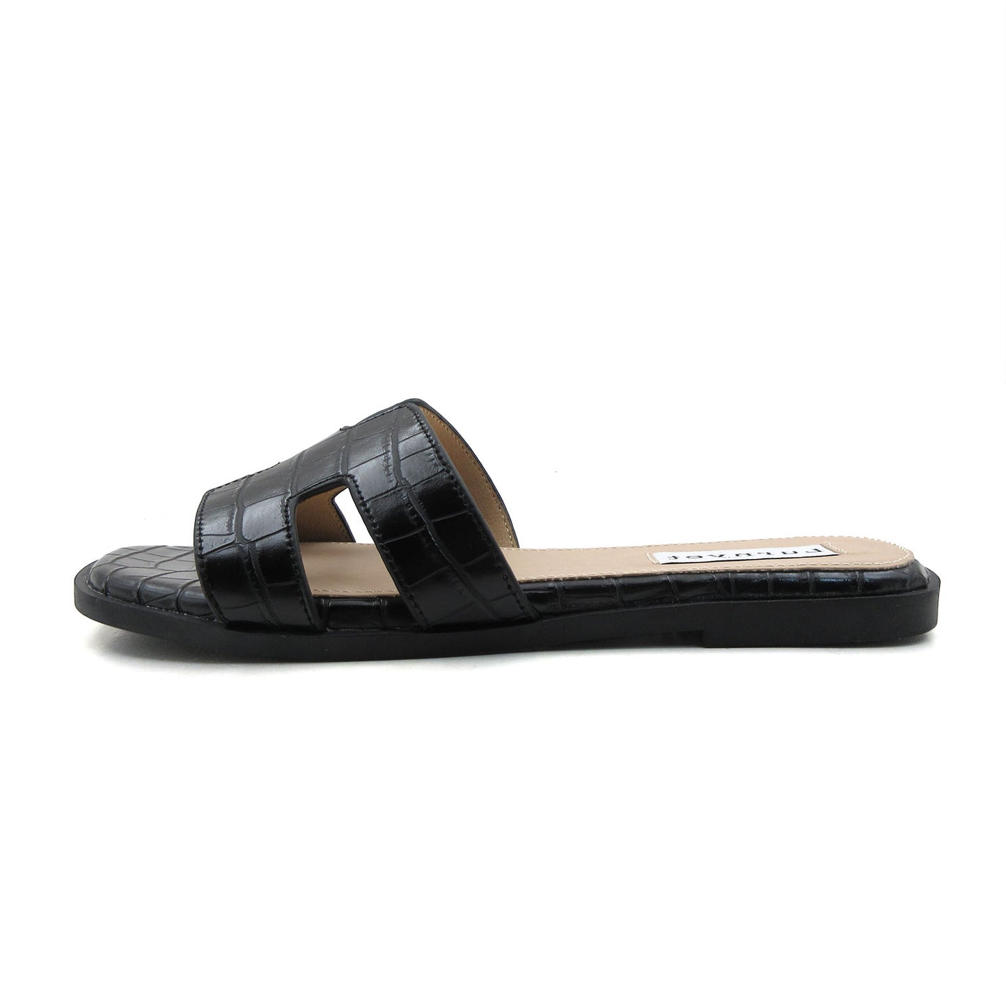 GJPBGK Women's Comfort Cushion Summer Flat Sandal with Crocodile Pattern: Stylish Design Slide, Non-Slip Rubber Sole, Latex Insole for Comfort, Perfect for Parties, Gatherings, Casual Wear, Vacations, and Beach Days