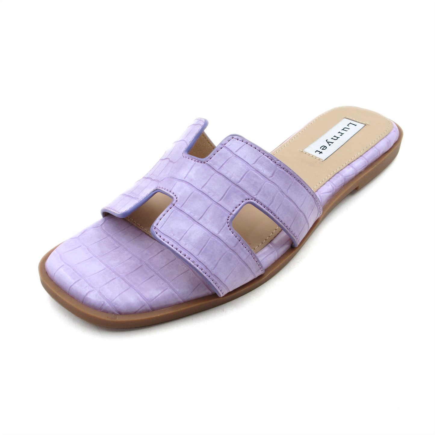 GJPBGK Women's Comfort Cushion Summer Flat Sandal with Crocodile Pattern: Stylish Design Slide, Non-Slip Rubber Sole, Latex Insole for Comfort, Perfect for Parties, Gatherings, Casual Wear, Vacations, and Beach Days