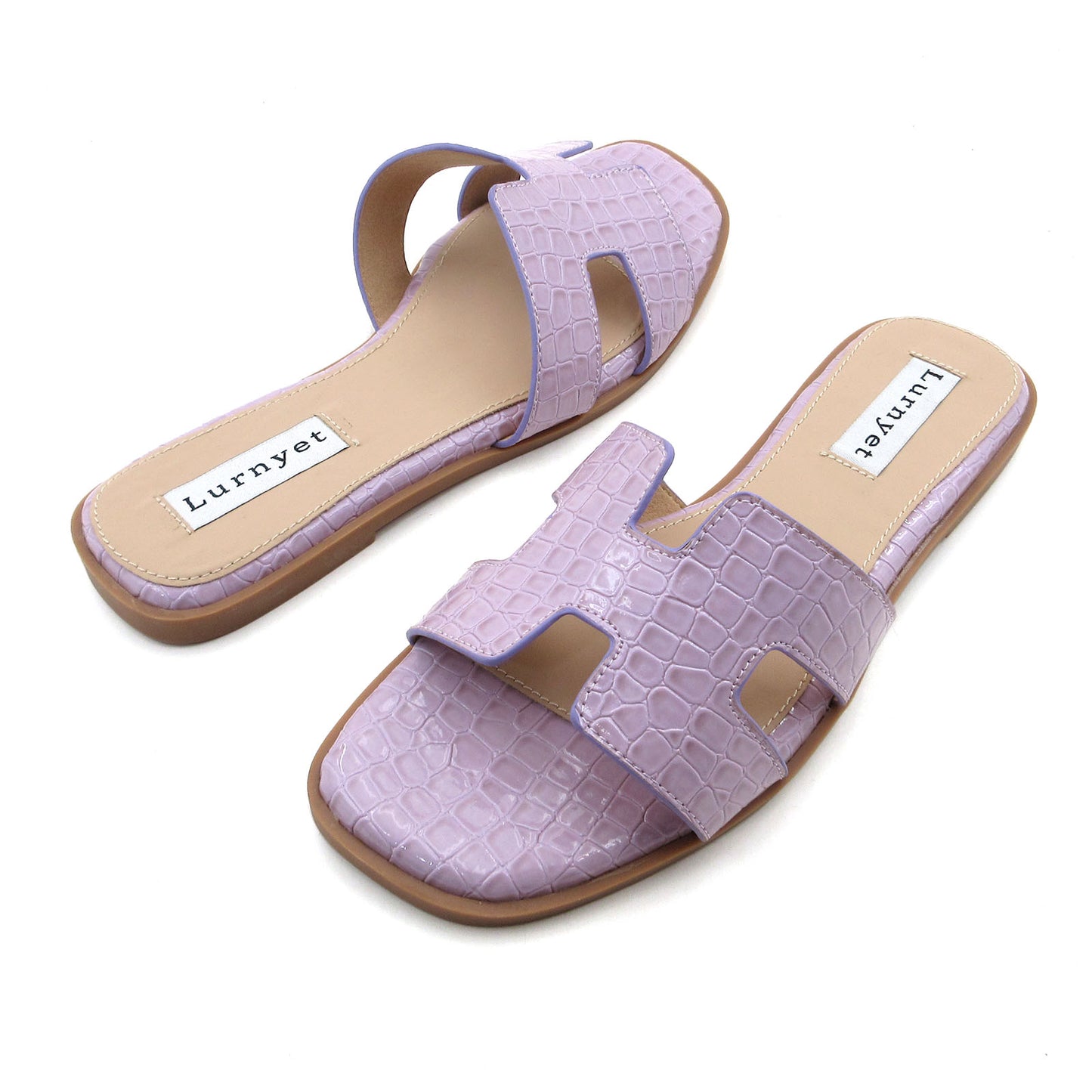 Women's Comfort Cushion Flat Sandal with Crocodile Pattern: Stylish Design Slide, Non-Slip Rubber Sole, Latex Insole for Comfort, Perfect for Parties, Gatherings, Casual Wear, Vacations, and Beach Days