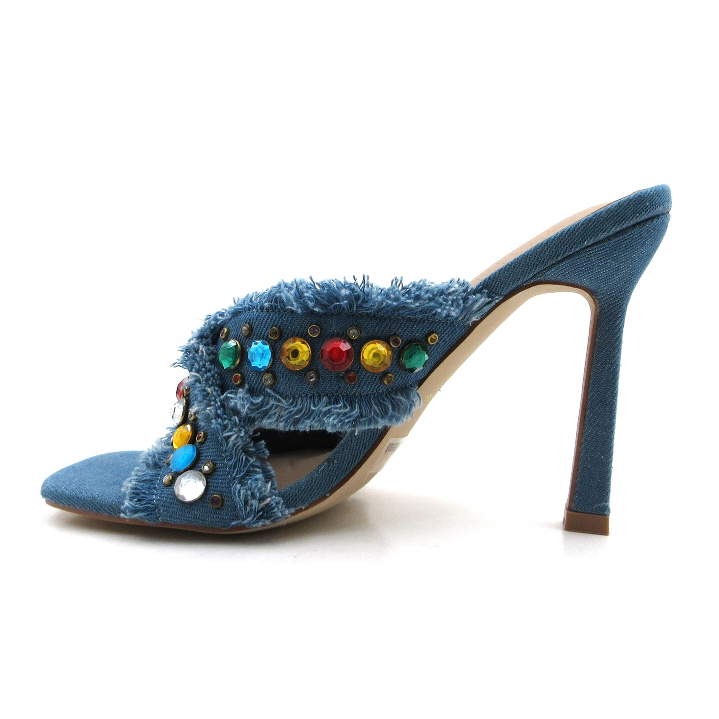 Sexy crystal one-step women's sandals with fashionable high heels for parties, clubs and fashion shows