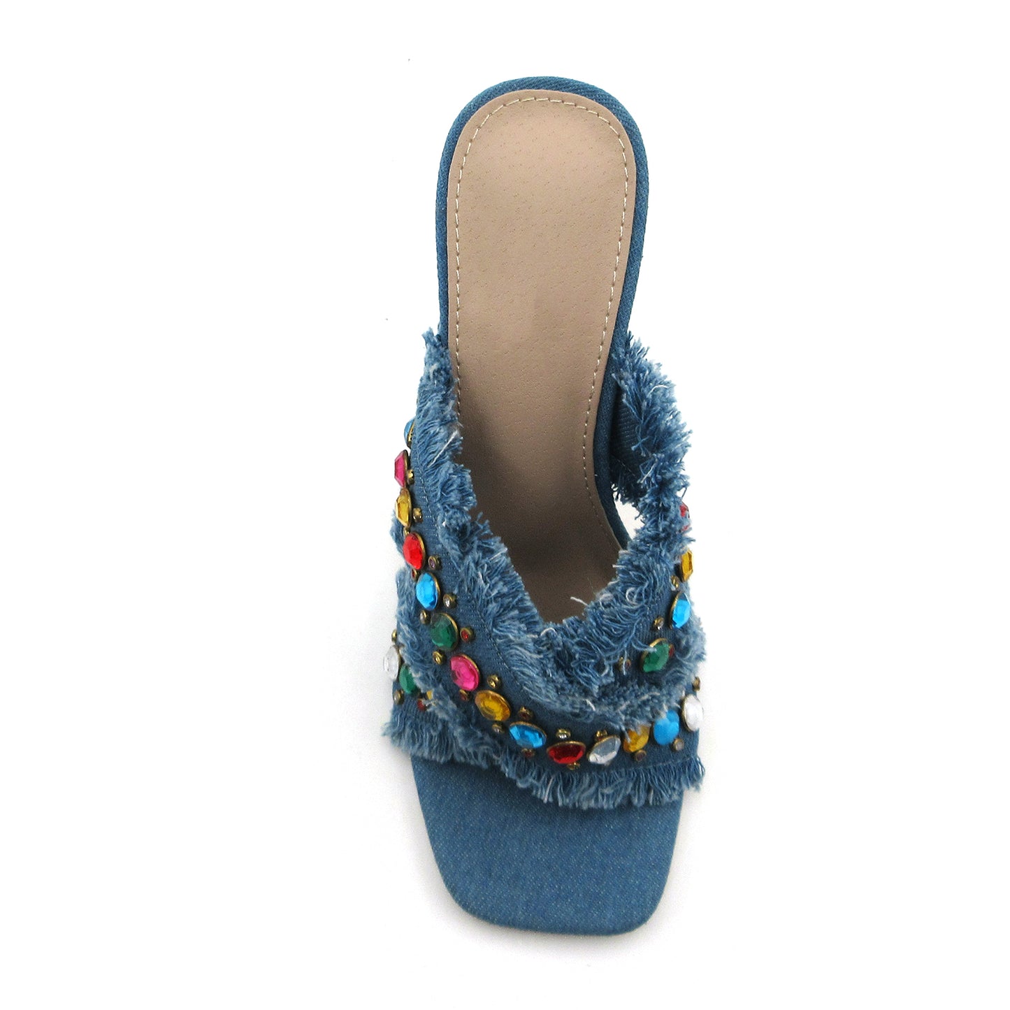 Sexy crystal one-step women's sandals with fashionable high heels for parties, clubs and fashion shows
